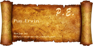 Pus Ervin névjegykártya